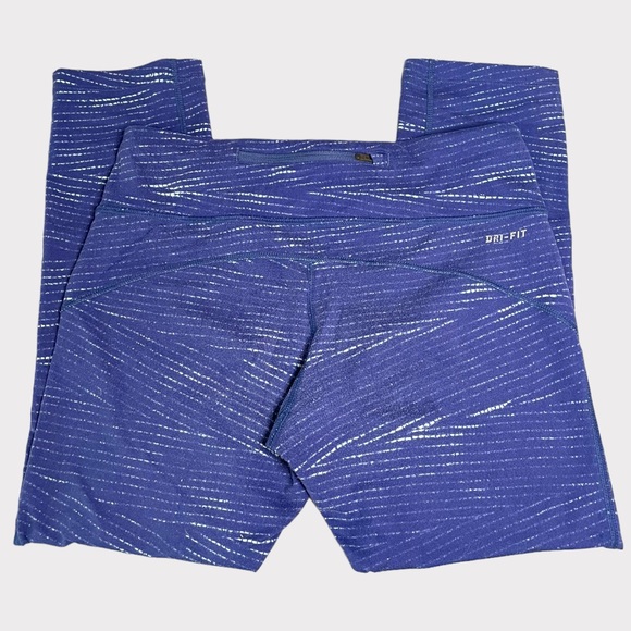 Nike Running - Epic Luxe Cropped Legging - Blue/White - Size S - Picture 4 of 8